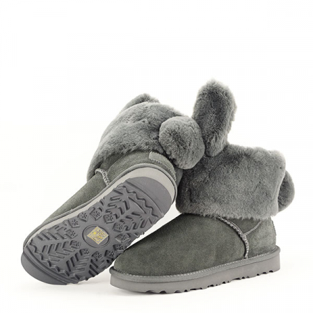 Ghete gri din piele naturala Abby 111 [5]