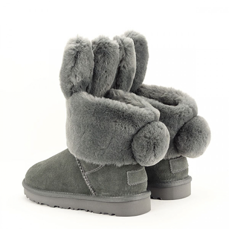 Ghete gri din piele naturala Abby 111 [4]