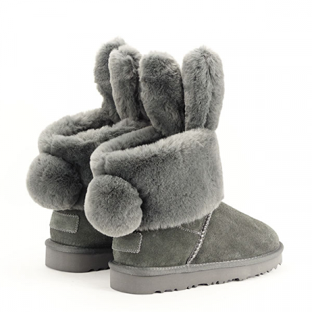 Ghete gri din piele naturala Abby 111 [8]