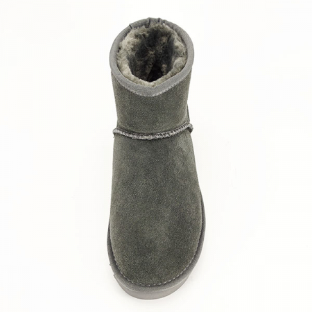 Ghete gri din piele naturala Abby 111 [6]