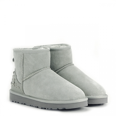 Ghete gri din piele naturala B-L7876 116 [3]