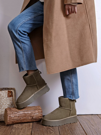 Ghete din piele naturala kaki B-JB1925 117 [1]