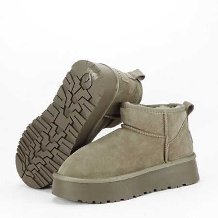 Ghete maro taupe din piele naturala B-JB1924 118 [7]