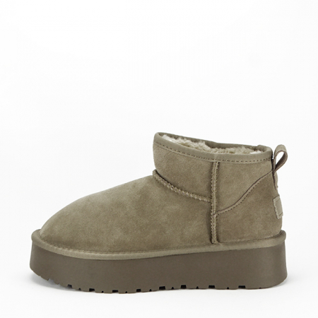 Ghete - Ghete maro taupe din piele naturala B-JB1924 118
