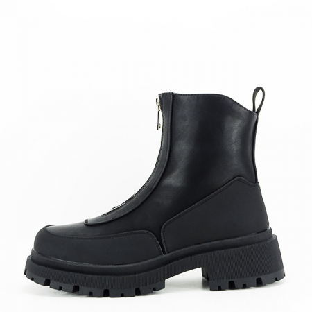 Cizme si botine - Ghete negre cu fermoar in fata BM63 112