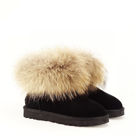 Ghete negre din piele naturala Alissa 110 [2]