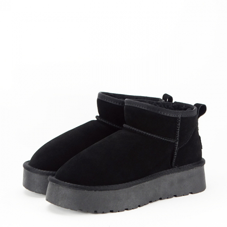 Ghete - Ghete negre din piele naturala B-JB1924 118