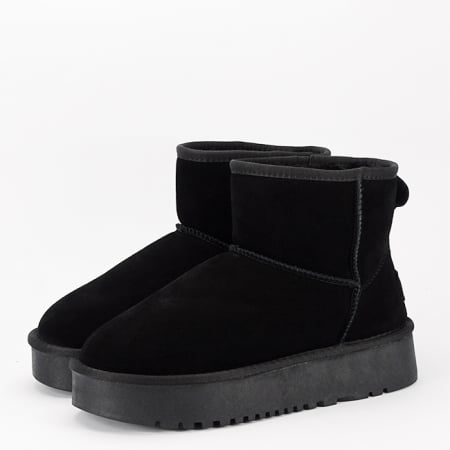 Ghete negre din piele naturala B-NN605 [2]
