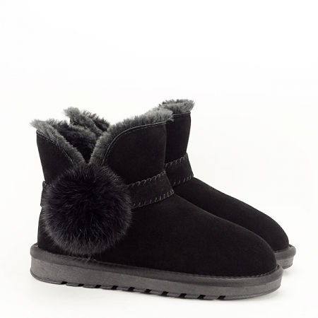 Ghete - Ghete negre din piele naturala B-W8006 19