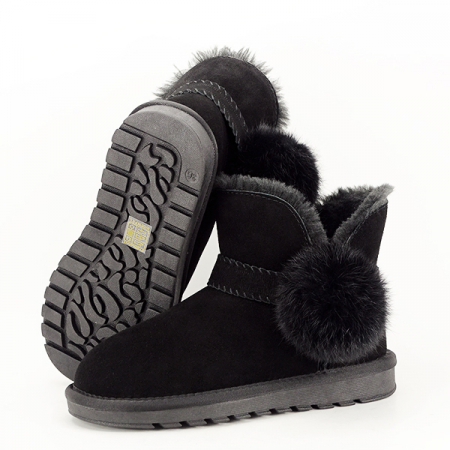 Ghete negre din piele naturala B-W8006 19 [4]