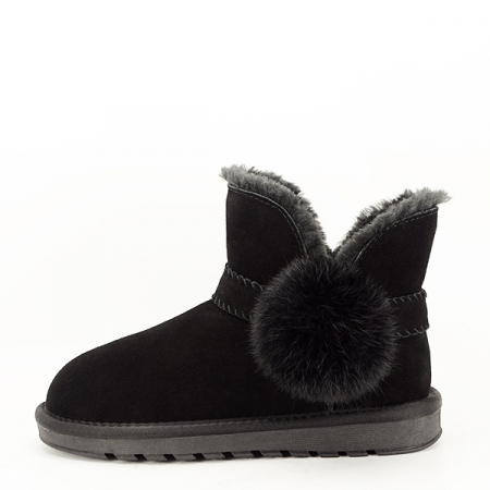 Ghete negre din piele naturala B-W8006 19 [3]