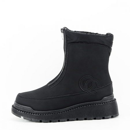 Cizme si botine - Ghete negre imblanite B-21-Q75 111