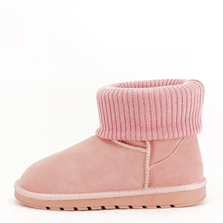 Cizme si botine - Ghete roz din piele naturala B-5812 110