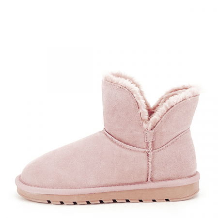 Cizme si botine - Ghete roz din piele naturala B-W8006 19