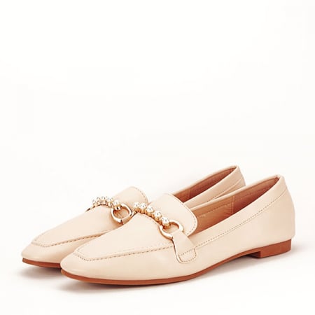 Mocasini bej cu perle Meredith [1]