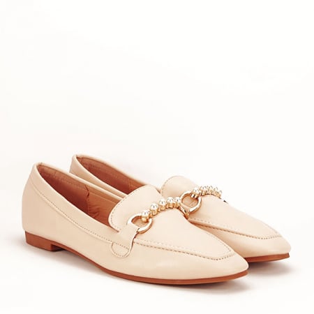 Mocasini bej cu perle Meredith [2]