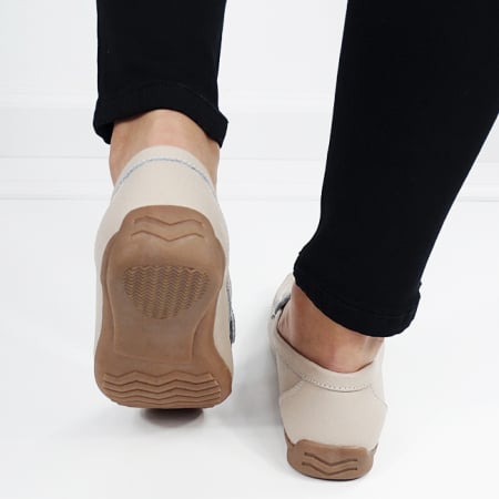 Mocasini bej din piele naturala B-5128 M4 [5]