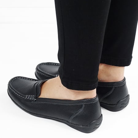 Mocasini negri din piele naturala B-5128 M4 [2]