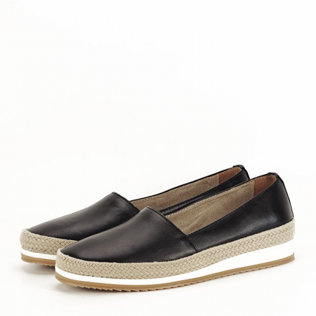 Mocasini si balerini - Mocasini piele naturala negri B-LR8383 02