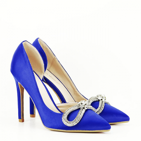 Pantofi albastri cu brosa 6841 04 [2]