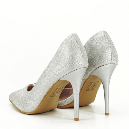 Pantofi argintii decupati lateral N20-680 04 [6]