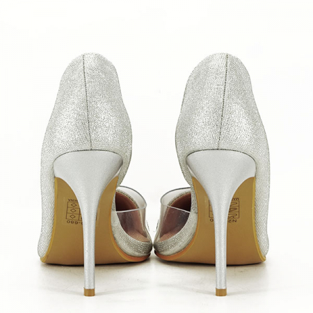 Pantofi argintii decupati lateral N20-680 04 [5]