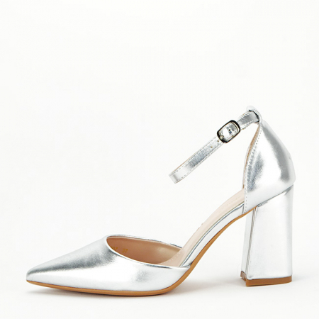 Femei - Pantofi argintii eleganti 8707 04