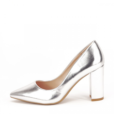 Femei - Pantofi argintii office/eleganti Anca 01