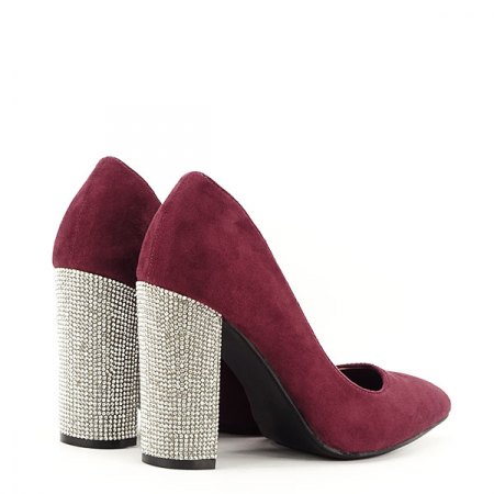 Pantofi bordo cu toc Debbie 02 [4]