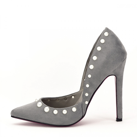 Femei - Pantofi gri decupati Carina 04