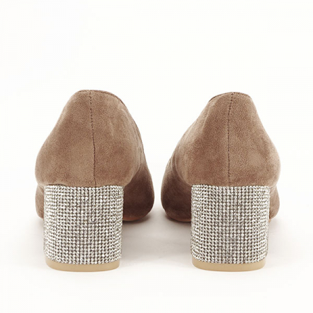 Pantofi maro deschis cu toc mic Ioana 04 [5]