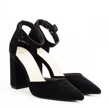 Pantofi negri cu toc gros BLQ6212 03 [3]