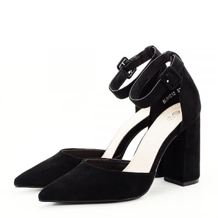 Pantofi negri cu toc gros BLQ6212 03 [1]