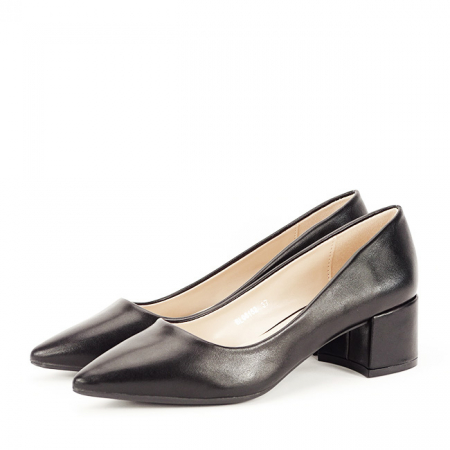 Femei - Pantofi negri cu toc mic Elena 01