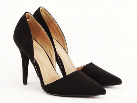 Femei - Pantofi negri decupati B-LBS2030 04