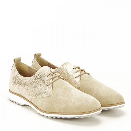 Pantofi oxford din piele naturala bej Selena 01 [2]