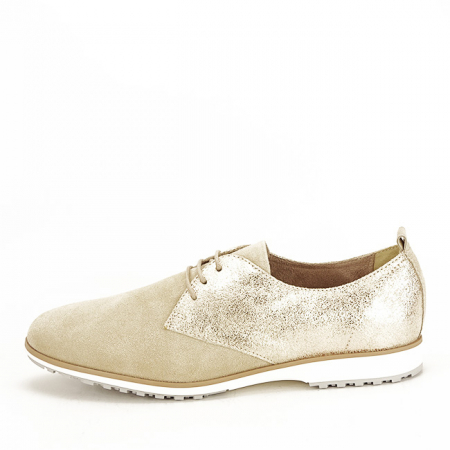 Femei - Pantofi oxford din piele naturala bej Selena 01