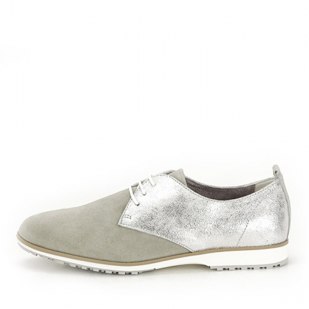 Femei - Pantofi oxford din piele naturala gri/argintiu Selena 01