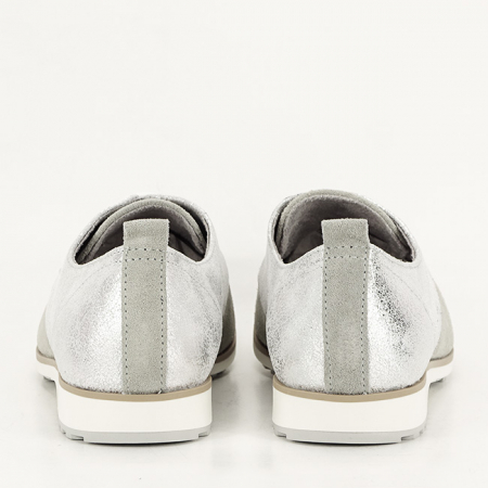 Pantofi oxford din piele naturala gri/argintiu Selena 01 [4]