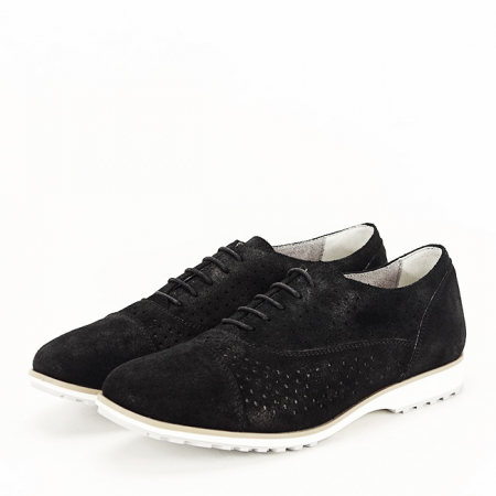 Femei - Pantofi oxford din piele naturala negru Magda 01