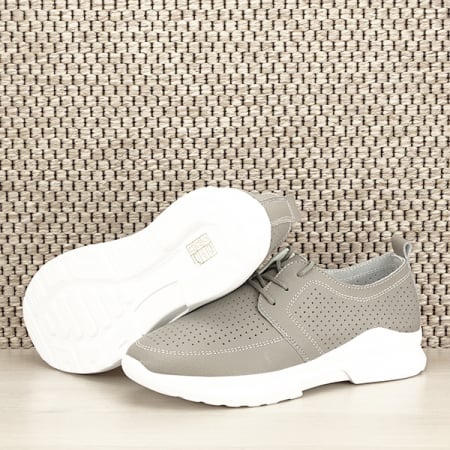 Pantofi piele naturala gri Angela M4 [7]