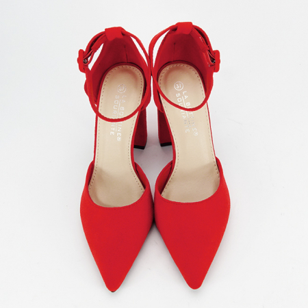 Pantofi rosii cu toc gros BLQ6212 03 [6]