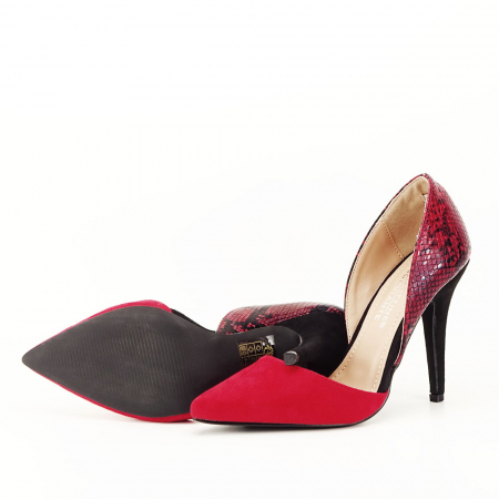 Pantofi rosii decupati lateral Lori 03 [5]