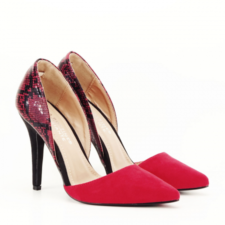 Femei - Pantofi rosii decupati lateral Lori 03