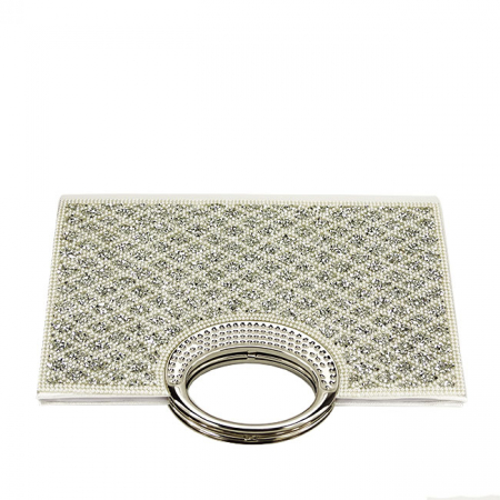 Plic elegant decorat cu pietre B-BYH961 05 Alb [4]