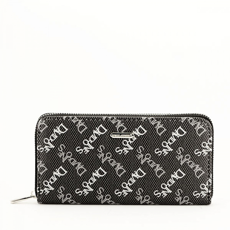 Portofele - Portofel David Jones cu imprimeu logo B-P108-510 07 Negru