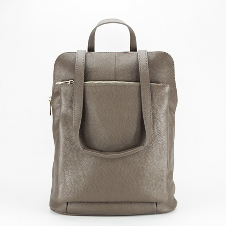 Rucsacuri - Rucsac dama din piele naturala, B-1441 123, 37x30x12cm, Maro