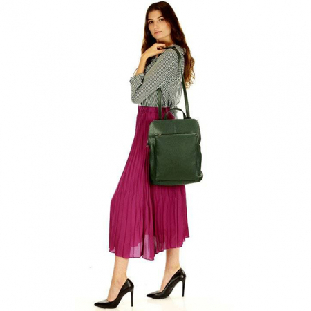 Rucsac dama din piele naturala, B-1441 123, 37x30x12cm, Maro [10]