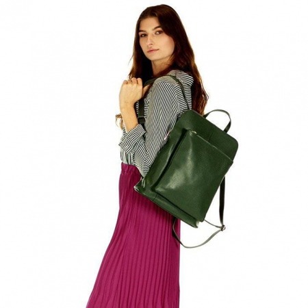Rucsac dama din piele naturala, B-1441 123, 37x30x12cm, Maro [9]