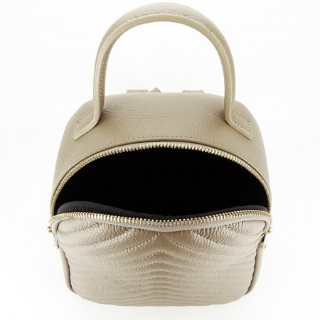 Rucsac dama din piele naturala B-8955 121 Bej inchis [5]